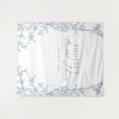 Eleganter französischer blauer Rahmen Bridal Hinte Wandteppich (Vorderseite (Horizontal))