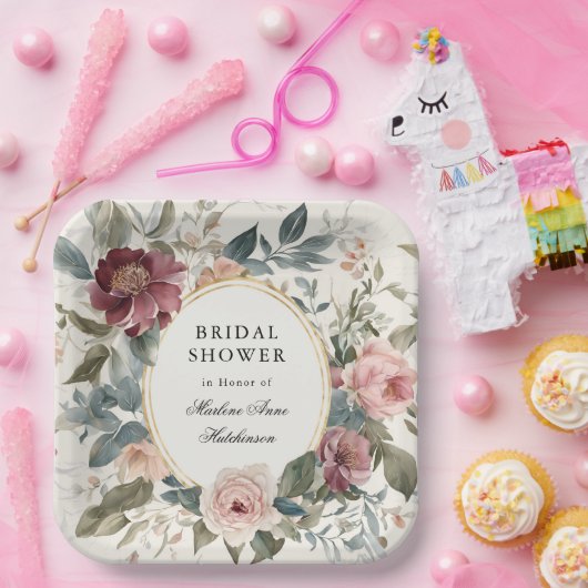 Eleganter Französischer Brautparty Tee Pappteller (Party)