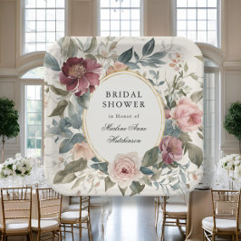 Eleganter Französischer Brautparty Tee Pappteller