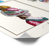 Eleganter französischer Mode Zeichnend, Vier Frisu Poster (Ecke)