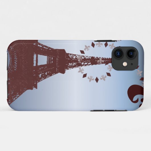 eleganter, französischer Pariseiffturm Case-Mate iPhone Hülle (Rückseite (Horizontal))