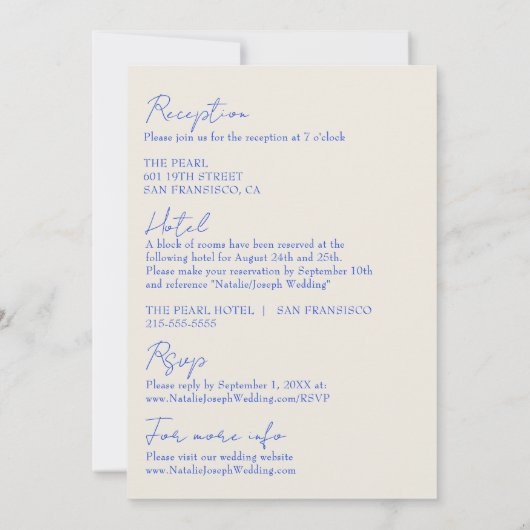 Eleganter französischer Retro auf einer Hochzeit Einladung (Rückseite)