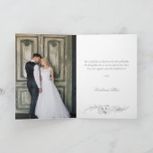 Eleganter französischer Rokoko Floral Dankeskarte (Innenseite)