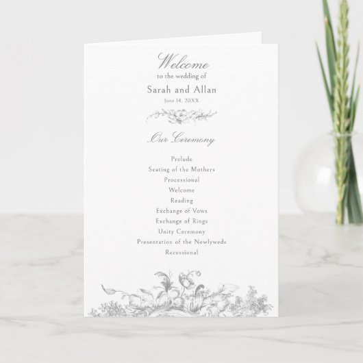 Eleganter französischer Rokoko Floral Programm (Vorderseite)