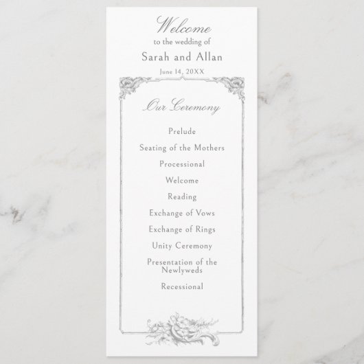 Eleganter französischer Rokoko Floral Programm (Vorderseite)