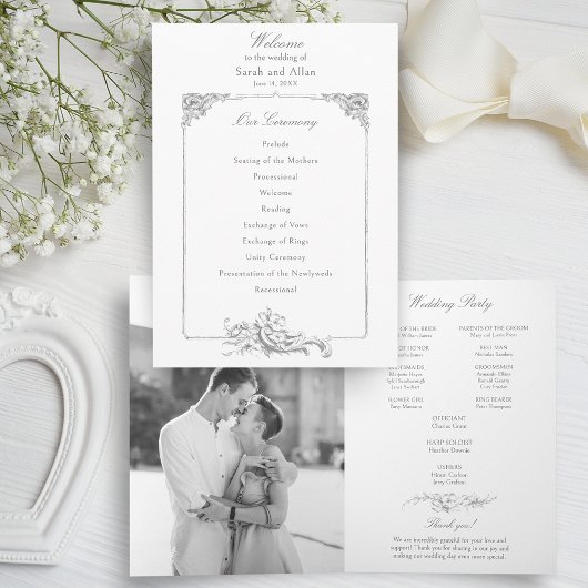 Eleganter französischer Rokoko Floral Programm