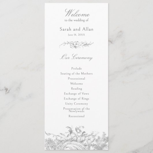 Eleganter französischer Rokoko Floral Programm (Vorderseite)