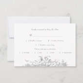 Eleganter französischer Rokoko Floral RSVP Karte (Vorderseite)