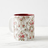 Eleganter französischer Rokoko floralweißer Hinter Zweifarbige Tasse (Vorderseite Links)