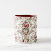 Eleganter französischer Rokoko floralweißer Hinter Zweifarbige Tasse (Mittel)