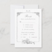 Eleganter französischer Rokoko RSVP Karte (Vorderseite)