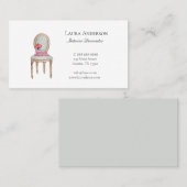 Eleganter französischer Stuhl Innendekorator Visitenkarte (Vorne/Hinten)