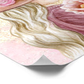 Eleganter Frauentag 2025 mit rosa Blumendesign Poster (Ecke)