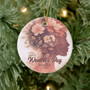 Eleganter Frauentag Floral 8. März Keramik Ornament
