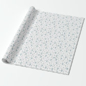 Eleganter French Blue Heart Pattern Baby Boy Geschenkpapier (Ungerollt)