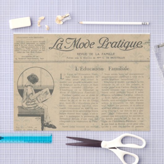 Eleganter French Newsprint Seidenpapier (Handwerk)