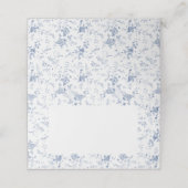 Eleganter French Vintag Blue Floral Jouy Platzkarte (Außenseite Aufgefaltet)