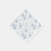 Eleganter French Vintag Blue Floral Jouy Serviette (Ecke)