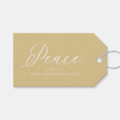 Eleganter Frieden | Goldener Urlaub Geschenkanhänger (Vorderseite (Horizontal))