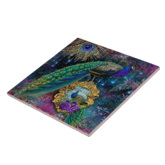 Eleganter Friedensprozess mit Feathers Gold Glitze Fliese (Seite)