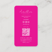 Eleganter Friseur Deep Pink Fuchsia Visitenkarte (Rückseite)