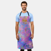 Eleganter Friseur Feuer Opal Friseurname Schürze (Getragen)