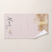 Eleganter Friseur Goldschere Friseurin Rosa Handtuch (Handtuch)