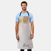 Eleganter Friseur Goldschere Friseurname Schürze (Getragen)