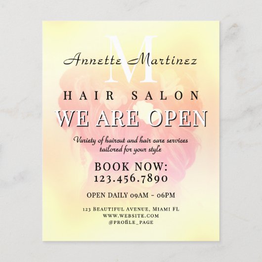 Eleganter Friseur minimalistisch Flyer (Hinten)