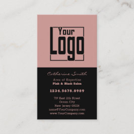 Eleganter Friseur Salon Black & Pink Loyalität & L Terminkarte