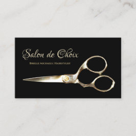 Eleganter Friseur Salon Gold Haare Stylist Scheren Visitenkarte