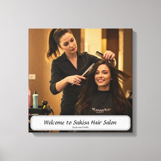 Eleganter Friseur Salon Individuelle Name Canvas P Leinwanddruck (Vorderseite)