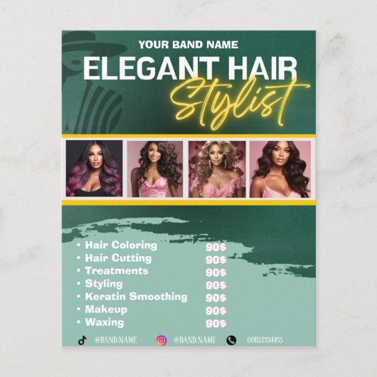 Eleganter Friseur Stylist Salon Makeup Waxing Flye Flyer (Vorne)
