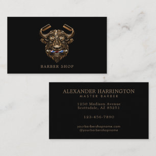 Eleganter Friseursalon Bronze Büffel Friseurstange Visitenkarte