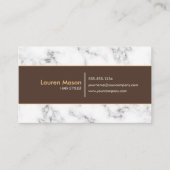 Eleganter Friseursalon Brown Gold Marble QR Code Visitenkarte (Vorderseite)
