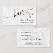 Eleganter Friseursalon der modernen Rose Empfehlungskarte (Vorne/Hinten)