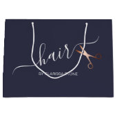 Eleganter Friseursalon der modernen Rose Große Geschenktüte (Vorderseite)