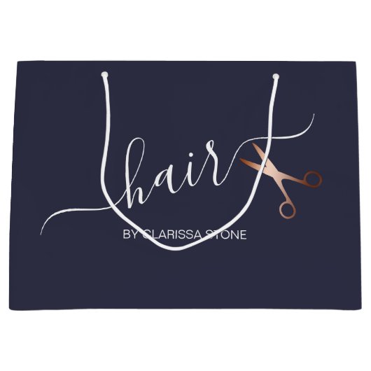 Eleganter Friseursalon der modernen Rose Große Geschenktüte (Vorderseite)