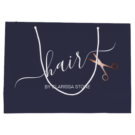 Eleganter Friseursalon der modernen Rose Große Geschenktüte (Rückseite)