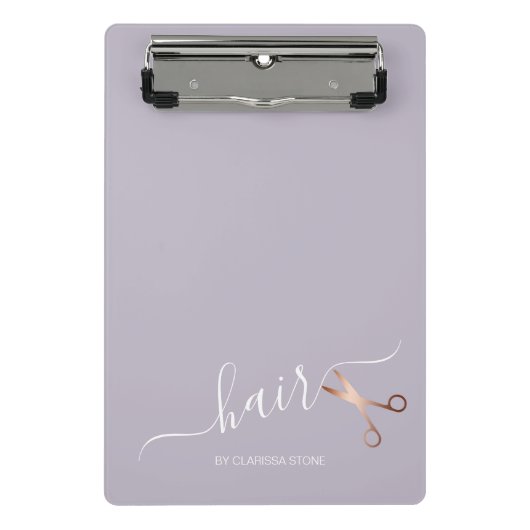 Eleganter Friseursalon der modernen Rose Mini Klemmbrett (Vorderseite)