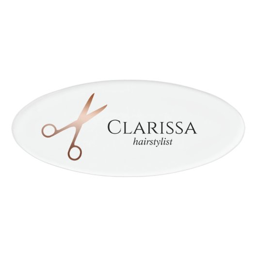 Eleganter Friseursalon der modernen Rose Namenschild (Vorderseite)