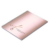 Eleganter Friseursalon der modernen Rose Notizblock (Linke Seite)