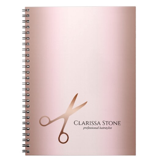 Eleganter Friseursalon der modernen Rose Notizblock (Vorderseite)