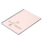 Eleganter Friseursalon der modernen Rose Notizblock (Linke Seite)