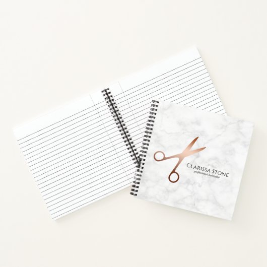 Eleganter Friseursalon der modernen Rose Notizblock (Innenseite)