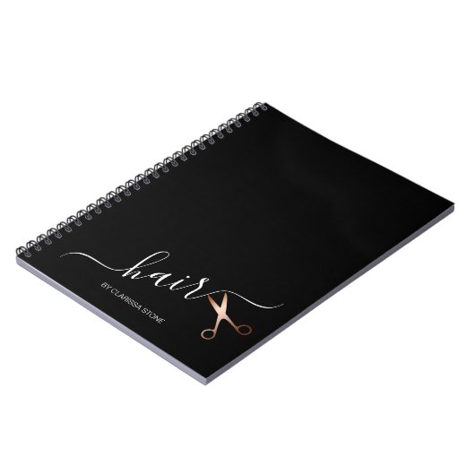 Eleganter Friseursalon der modernen Rose Notizblock (Linke Seite)