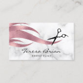 Eleganter Friseursalon der modernen Rose Visitenkarte (Vorderseite)