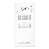 Eleganter Friseursalon der modernen Rose Werbekarte (Hinten)