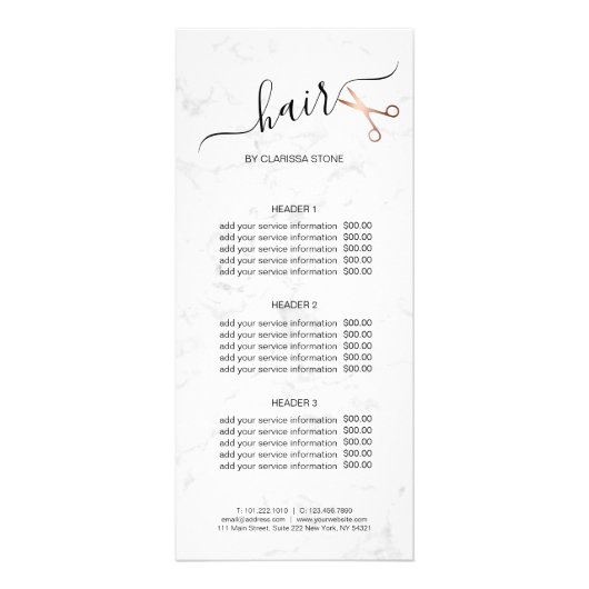 Eleganter Friseursalon der modernen Rose Werbekarte (Vorne)