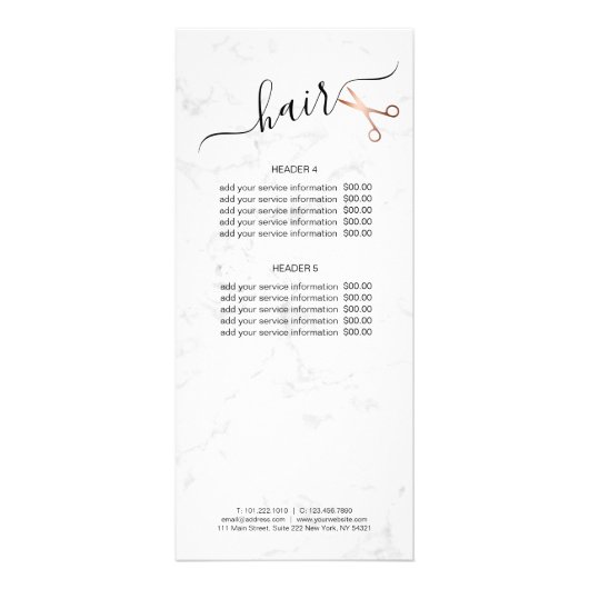 Eleganter Friseursalon der modernen Rose Werbekarte (Hinten)